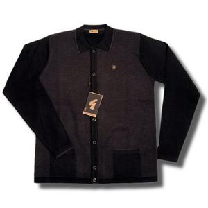 New Gabicci Vintage Wool L/S Collar Cardigan Black Charc Preview